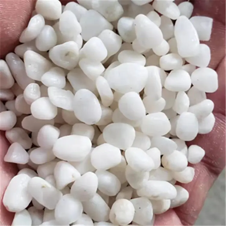 Snow white pebbles are colorful which are used for aquarium pavement and garden decoration and greening