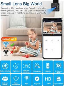 Mini cámara WiFi Tuya Full HD, con soporte para visualización remota, detección de movimiento, cámara de vigilancia doméstica estilo niñera DIY. - Product Image 3
