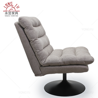 Fauteuil pivotant de loisirs pliable au design moderne, dossier confortable en tissu lin, pieds en métal, hauteur réglable, pour la maison et le bureau