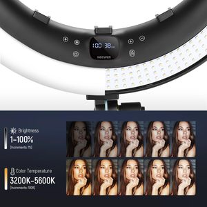 Anneau lumineux <span class=keywords><strong>NEEWER</strong></span> RP19H 19 pouces avec support et 3 supports pour téléphone, mise à niveau 2.4G et contrôle tactile, gradation douce à 1%, 42W CRI - Product Image 4