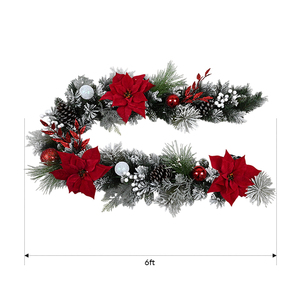 Décoration personnalisée guirlande de noël suspendue couronnes classique pvc 6ft guirlande de noël - Product Image 1