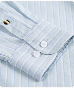 Camicie Casual Estive da <span class=keywords><strong>Uomo</strong></span> 2025 in Twill 100% Cotone, Doppio Petto, Colletto con Bottoni, Eco-Friendly, Senza Stiratura, Anti-Piega, Traspiranti - Product Image 5