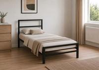 Cama de tubo de hierro con recubrimiento de polvo negro
