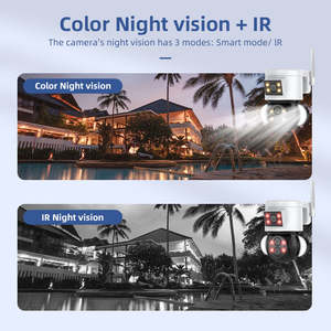 Nouvelle caméra IP CCTV à double capteur 4MP, caméra de sécurité PTZ étanche pour extérieur, avec surveillance WIFI, éclairage de rue - Product Image 6