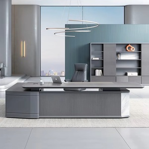 Muebles de oficina ejecutivos de lujo modernos, escritorio Boss CEO, ergonómico, duradero, de madera, resistente al agua, respetuoso con el medio ambiente, montaje en casa, Villa - Product Image 2