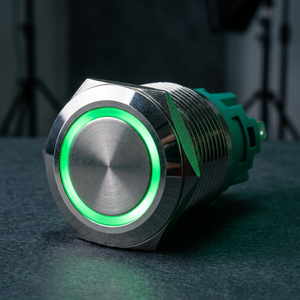 Interrupteur à bouton poussoir LED avec anneau halo Angel Eye 12V 19mm en métal 5 broches pour voiture, camping-car, camion, bateau, moto, avec prise de fil - Product Image 2