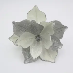 The Christmas flowers for wedding Flower Magnolia Poinsettia with Clip Artificial Decoration Ornaments