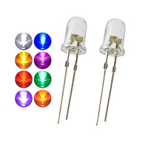 Diode LED transparente diffuse de 5 mm, couleurs vert, bleu, jaune, violet, clignotement lent, multicolore