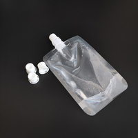 Vente flash : Pochette transparente en plastique pour liquides, 5 oz (150 ml), avec bec verseur et bouchon