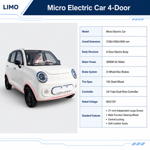 Nouvelle Génération de Véhicules Électriques : Voiture Électrique 4 Places pour Adultes, <span class=keywords><strong>Quatre</strong></span> Portes, Batterie au Lithium, Idéale pour les Résidences - Product Image 2