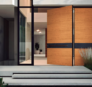Puerta Pivotante Moderna para Exteriores de Villa, Insonorizada, Impermeable, Antirrobo con Tira de Aluminio, <span class=keywords><strong>Entrada</strong></span> Principal Inteligente - Product Image 6