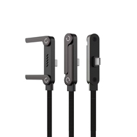 Câble tressé en nylon 240W 5A avec support de téléphone, boîte couleur, transfert de données, chargeur rapide pour ordinateur portable, multi-angles pour iPhone 17 et joueurs
