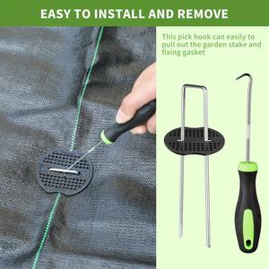 80 U-Shaped 6-Inch Landscape <b>Ground</b> <b>Stakes</b> with 80 Fixing Washers and 1 Hook <b>Stake</b> Fastening Fencing Products - Product Image 6