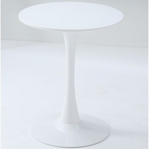 <b>White</b> <b>Round</b> <b>Dining</b> <b>Table</b> Modern MDF Top Iron Base Mid Century Design Indoor Outdoor Use - Product Image 6