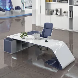 서랍 usb 재충전용 마개 행정상 매니저 책상을 가진 높 빛 L 모양 사무용 가구 책상의 호화스러운 새로운 디자인