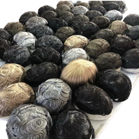 Sistema de Reemplazo Capilar Q6, Peluca de Cabello Humano para Hombre, Prótesis Capilar con Nudos Decolorados, Base de Encaje y PU, Toupee para Hombre 5 x 7