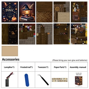 Phổ biến CE chứng nhận chúng tôi thị trường ma thuật nhà ma thuật cuốn sách Nook Kit tùy chỉnh <span class=keywords><strong>3D</strong></span> câu đố bằng gỗ DIY thu nhỏ nhà cuốn sách Nook với ánh sáng - Product Image 4