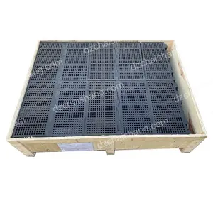 305*610 Hole 12*12 Rubber Screen Mesh Pu Sieve Plate Vibrating Screen Panel For Mining Ore Coal Stone Sand