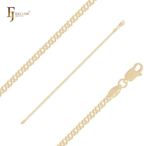 Catena a maglie intrecciate Infinity 8 da 2,3 mm FJ Fallon Fashion Jewelry, placcata in ottone con base in oro 14 carati - Product Image 1
