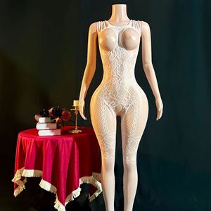 Collants résille ajourés à <span class=keywords><strong>taille</strong></span> haute avec découpes et franges, avec doublure intégrée - Product Image 5