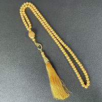 Chapelet Musulman de 99 Perles en Verre Imite Perles, Colliers TASBIH avec Gland, Bijoux Islamiques Étoile et Lune, Cadeau de Ramadan