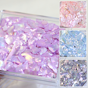 Éclats de coquillages irréguliers 6 couleurs, fragments naturels fins effet aurore, paillettes texturées, manucure colorée, flocons d'ormeau, coquillages marins 3D pour <span class=keywords><strong>ongles</strong></span> - Product Image 2
