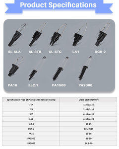 <span class=keywords><strong>Pince</strong></span> de tension à coin PA300 4-8mm pour câble à fibre optique ADSS – Fixation de tension pour lignes aériennes longue portée - Product Image 4