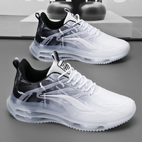 Chaussures de course à coussin d'air pour hommes, respirantes, avec empeigne en tissu Fly Woven, semelle en caoutchouc antidérapante, lacets, absorption des chocs, baskets athlétiques