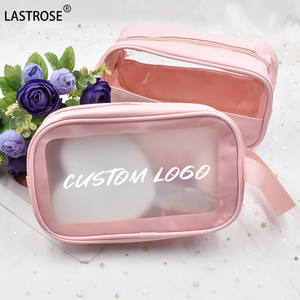 Trousse de toilette de voyage faites votre propre logo sac cosmétique en PVC transparent étanche trousse de toilette de marque privée - Product Image 1