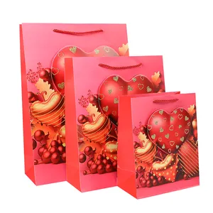 Красочный узор в виде сердца в стиле Святого Валентина бумажный подарочный пакет обертка сумка для свадебных конфет плот большой размер