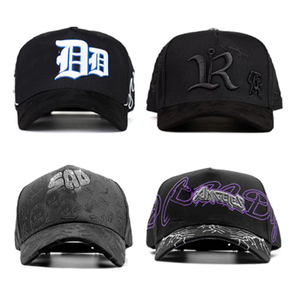 Mũ lưỡi trai chất lượng cao 5 tấm khung A, chất liệu da lộn đính đá đen, logo G5 Gorras Originales Los Angeles, mũ lưỡi trai đính đá - Product Image 2