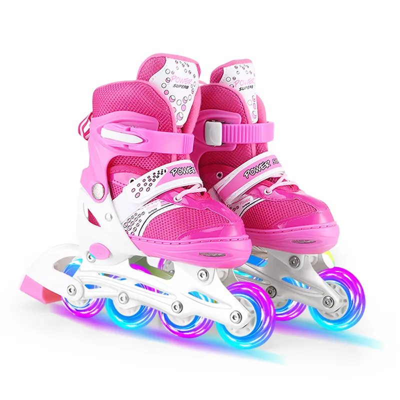 Hot Selling OEM Acceptable Beginning Inline Roller Speed Free Skates Professional Aluminum Alloy Flashing Roller for Kids