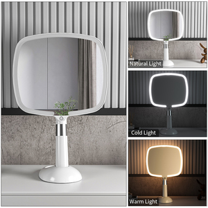 Cermin Tangan Led Layar Sentuh Pintar Persegi Cermin Genggam Logo Kustom untuk Makeup - Product Image 3