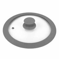 2-in-1 G-Typ Glasdeckel Universeller Topfdeckel mit Silikonrand 18-20cm Edelstahl Dampfauslass Gehärteter Glasdeckel