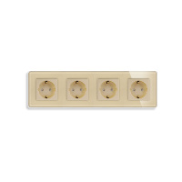 Tawoia alta calidad EU F quadruple enchufe alemán vidrio templado Blanco/Negro/gris/oro tipo mecánico Normal