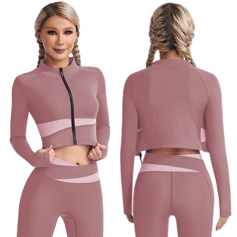 Lanyu Customizable Women Training Zipper Quick-drying Outwork Sports Wear Long Sleeve Jacket Tight Running Yoga Fitness Top