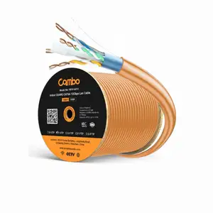 Cam bo loạt cao freouencycmp H-FR dòng 23AWG cat6A FTP Cáp 100% đồng Trần/BC vượt qua fulke 100 mét FTP cat6A rắn