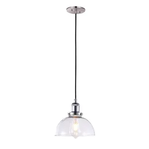 Clear glass pendant with brushed nickel finish pendant and chandelier light for Kitchen restaurant