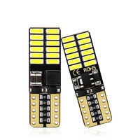 Accessoires automobiles T10 Led Canbus 4014 24Smd Ampoules blanches 12v T10 W5w 194 Led Lumières de dôme de voiture T10 Lampe intérieure ZL046