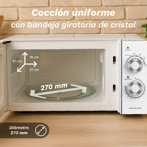Grunkel Microwave Oven 25L 900W 6 Power Levels <b>Kitchen</b> Appliance - Product Image 1