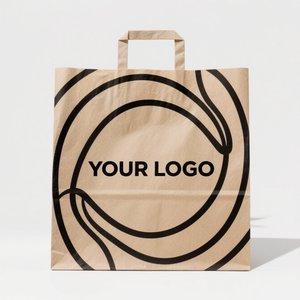 Biodegradable Boutique Kraft Paper Packaging <b>Brown</b> White Wedding Custom Gift Bags Paper Jewelry Packaging Bag With Handle - Product Image 2