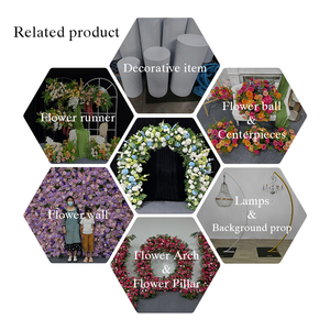 Arco Floral de Seda Realista en Azul y Blanco, Elegante Fondo Decorativo para Bodas con Diseño Duradero - Product Image 5