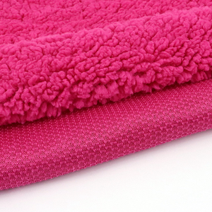 Shaoxing proveedor venta al por mayor 100% poliéster dos lados Micro Polar piel <span class=keywords><strong>de</strong></span> oveja Sherpa polar manta Sherpa Sudadera con capucha Material FriC - Product Image 4
