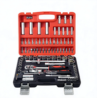 Kit d'outils à main 151 pièces : Clé à molette, clé à douille combinée, jeu de douilles pour réparation automobile, jeu de douilles à cliquet, kit d'outils à main