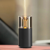 Diffuseur d'arômes pour voiture, alimenté par USB, humidificateur portable à huile essentielle, lumière d'ambiance à la lumière des bougies, désodorisant pour voiture, maison, bureau