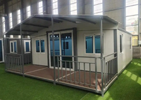 Maison préfabriquée pliable et extensible à double aile de 20 et 40 pieds, avec panneaux sandwich isolés en PU, pour entrepôt moderne, salle de bain, cuisine, camping