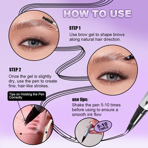 <span class=keywords><strong>Crayon</strong></span> à sourcils 2-en-1 longue tenue et durable, imperméable, avec brosse et <span class=keywords><strong>cire</strong></span> à sourcils - Product Image 3