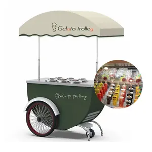Obral produk baru troli es krim untuk sepeda dengan trailer gerobak es krim penjual es jalanan wastafel