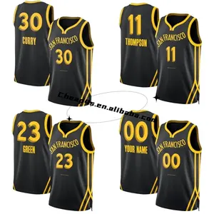 Wholesale Golden State Basketball Jersey Stitched Heat Pressed Men's USA Basketball Uniform 30 Stephen Curry 11 Thompson