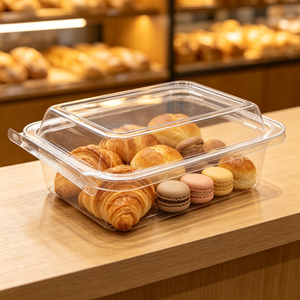 Customized Disposable Food Grade PET Clear <strong>Plastic</strong> Dried Fruit Nut <strong>Clamshell</strong> <strong>Container</strong> with Tear-Apart Transparent Lid Packaging - Product Image 2